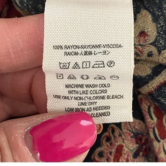 Free People boho floral print bell sleeves  tunic size small - Picture 7 of 7